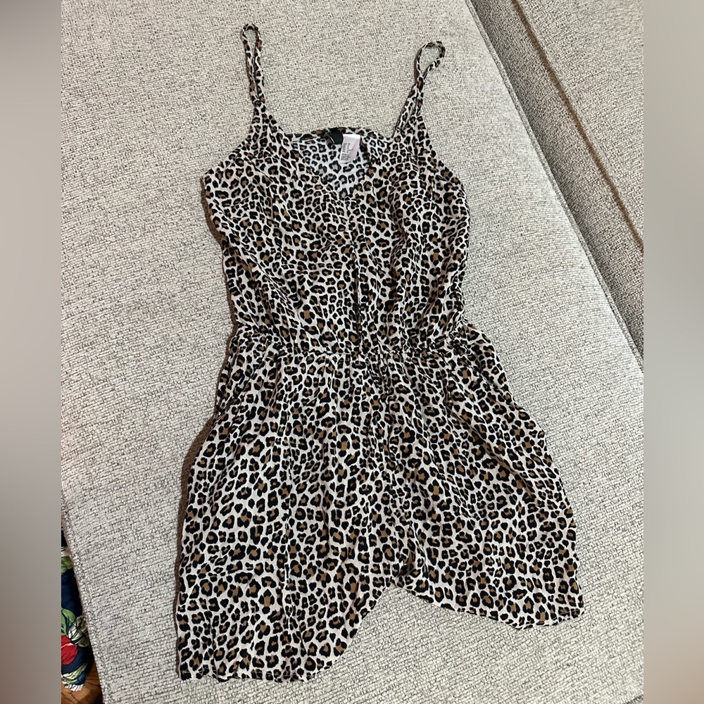 Leopard Romper with Pockets